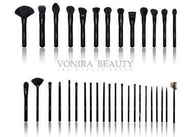 Synthetic Essential Makeup Brushes With Classic Matte Black Handle And Glossy Ferrules
