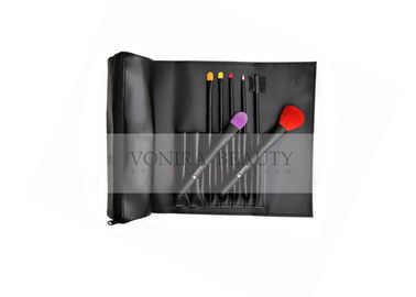 Black Gift Foundation Makeup Brush With Colorful Synthetic Hair 7 PCS