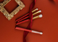 वोनिरा प्रोफेशनल क्रिसमस मेकअप ब्रश सेट 7 पीस ग्लिटर कॉस्मेटिक ब्रश टूल किट लड़कियों के जन्मदिन उपहार के लिए लाल रंग