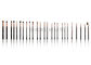 कस्टम निजी लेबल फुल लाइन वॉनिरा मेकअप ब्रश संग्रह रोज़ी गोल्ड फेरुले शानदार ब्राउन कलर हैंडल के साथ
